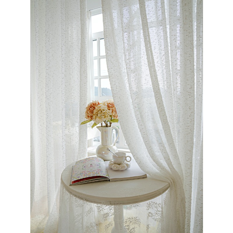Home Fragrance French - Французские простые белые полупрозрачные шторы из
