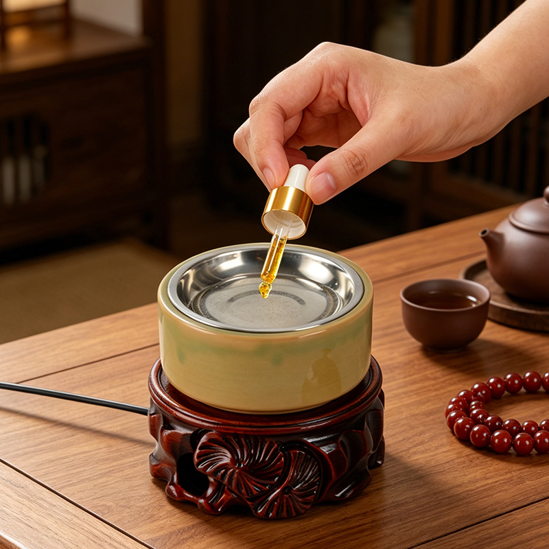 Home Fragrance Lamp - Керамическая электронная лампа-ароматизатор с LED-подсветкой, регулировкой