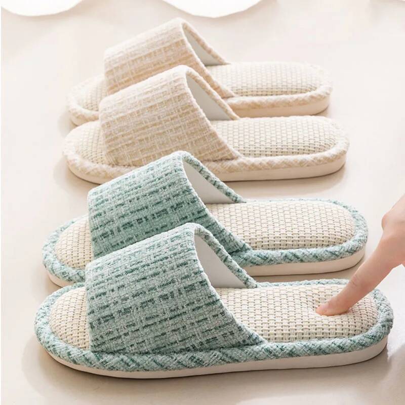 Home Fragrance Linen - Женские тапочки, новые летние японские льняные