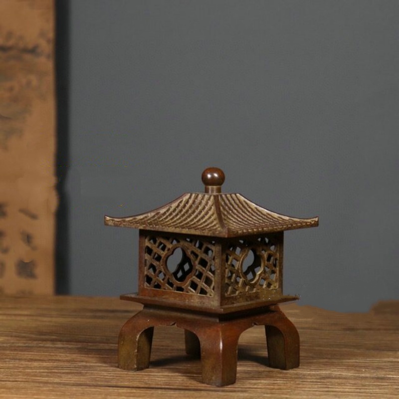 Home Fragrance Lamp - Антикварная медная полая лампада-башня в дворцовом