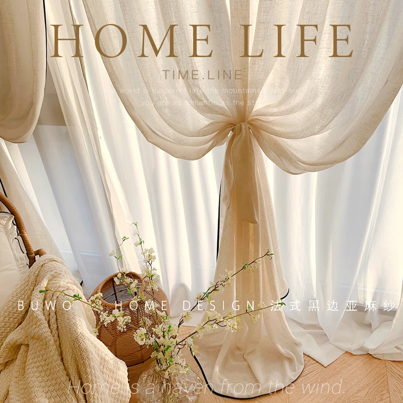 Льняные тюлевые шторы с черной – обзор и цена Home Fragrance French