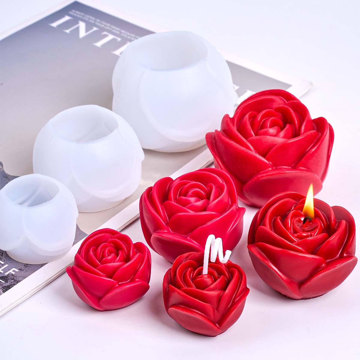 3D силиконовая форма для свече – обзор и цена Home Fragrance Rose